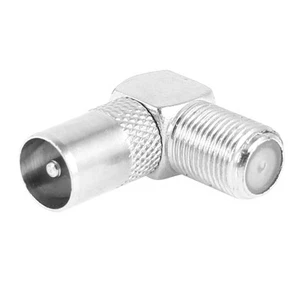 F-tipo hembra a macho PAL TV engatúsala en ángulo recto conector adaptador - Imagen 1 de 1
