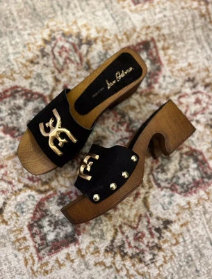 Sam Edelman Francina Platform Slip On Mule Sandal Black Suede EU 39 US 8.5 READ - Image 1 of 4