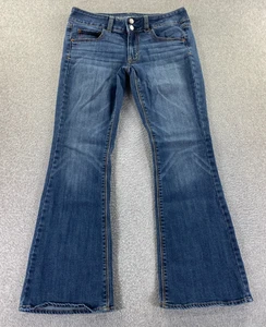Jeans American Eagle Artist donna 6 corti blu lavaggio scuro bootcut elasticizzato BOHO - Foto 1 di 13