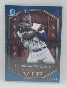 Bowman Chrome Sebastian Walcott VIP Blue 2025 #ed 113/175 Rangers - Imagen 1 de 2