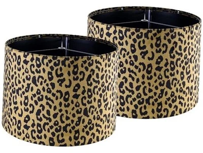 Lámpara de leopardo amarilla grande de 16 pulgadas grande-16 × 12 pulgadas (2 piezas) tela multi-leopardo Foto 1 de 4