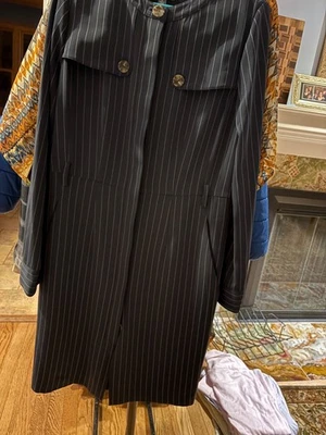 Vestido Brooks Brothers Azul Marino A Rayas Manga Larga--Talla 8 Foto 1 de 2