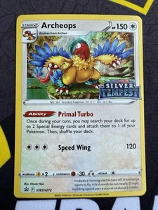 Archeops SWSH72 Estampado Pre Lanzamiento Promo Silver Tempest Pokemon Juego de Cartas Coleccionables Casi Como Nuevo - Imagen 1 de 2