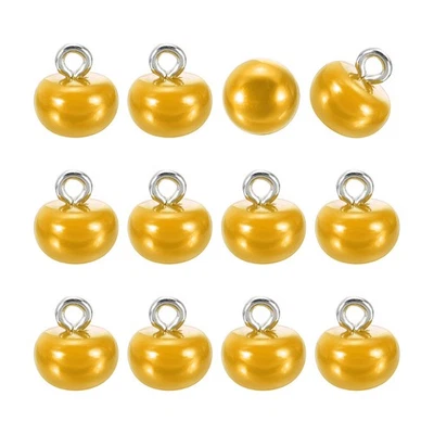 12 botones redondos de perlas de imitación de 10 mm con vástago de metal para coser hágalo usted mismo botón, amarillo dorado Foto 1 de 4