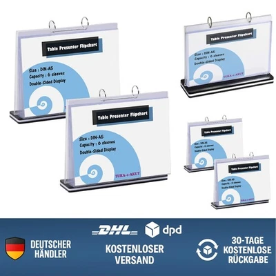 Tisch Flipchart A5 2er Pack Acryl Präsentationsständer für Schule Büro Werbung - Bild 1 von 4
