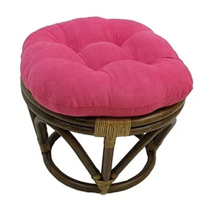 Furniture Piece Rattan Ottoman with Micro Suede Cushion - Picture 1 of 1