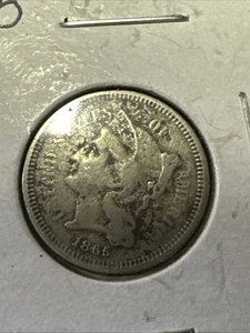 1865 3 cent nickel We Combine Shipping - Picture 1 of 2
