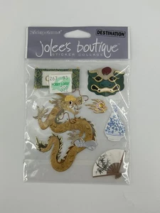 Scrapbooking Asian Dragon Fan Vase Jolee's Boutique Sticker Collage - Picture 1 of 2