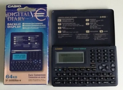 Casio Digital Diary SF-3600ER BU-W Working Order Vintage Boxed With Instructions - Image 1 of 2