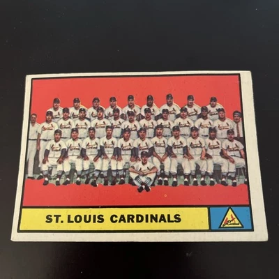Tarjeta del equipo de béisbol 1961 Topps de los Cardenales de San Luis #347 en muy buen estado-excelente Foto 1 de 2