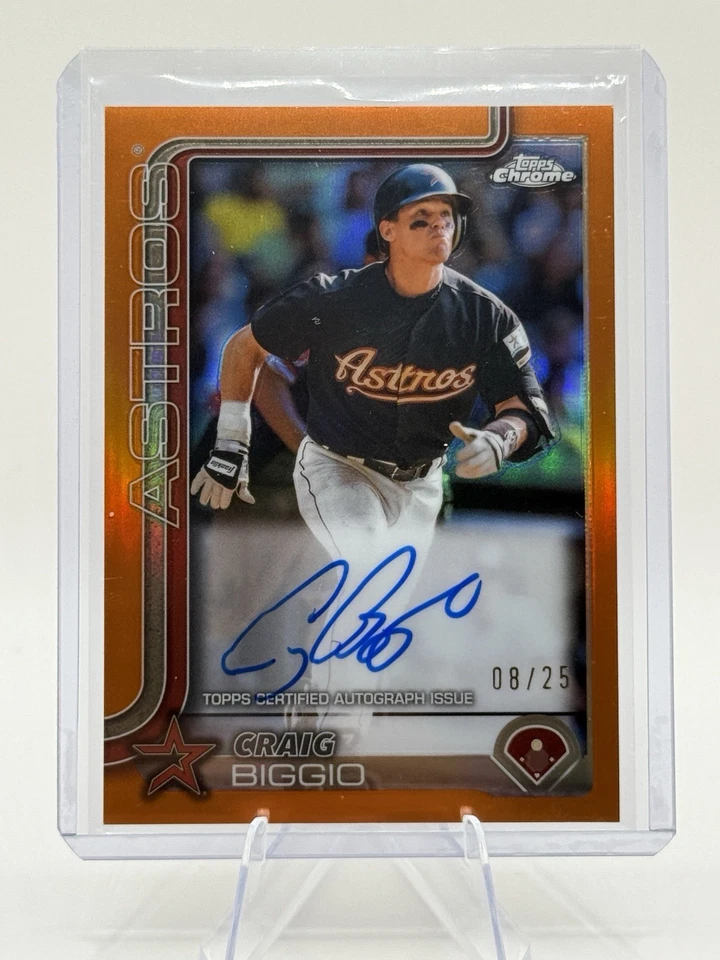 Autógrafo Craig Biggio 2025 Topps cromado True Orange #08/25 Astros Foto 1 de 1