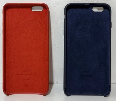 Lote de 2 fundas originales OEM Apple iPhone 7 Plus azul rojo fieltro interior Foto 1 de 4