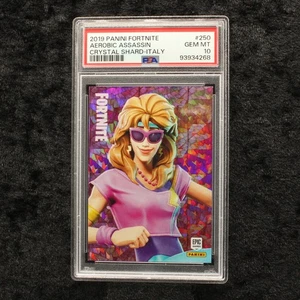Panini Fortnite Series 1 PSA 10 Aerobic Assassin #250 Crystal Shard Italy Cards - Picture 1 of 2