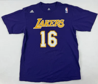 VTG Los Angeles Lakers Purple Pau Gasol #16 Name Number T-Shirt Shirsey Medium M - Image 1 of 4