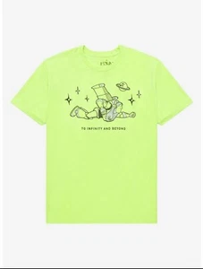 NEW Disney Pixar Toy Story Buzz Lightyear Infinity & Beyond Neon Women's T-Shirt - Picture 1 of 3