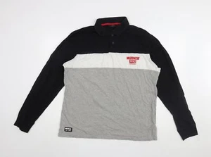 McKenzie Men's Black Colourblock Long Sleeve Polo XL - Picture 1 of 12