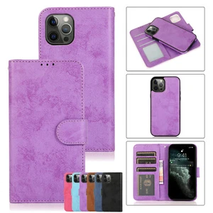 Magnetic Removable Wallet Flip Case For iPhone 16 15 14 13 12 Pro Max Xs 16 Plus - Picture 1 of 18