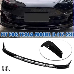 Juego para 17-23 Tesla Modelo 3 parachoques delantero labio barbilla alerón divisor negro brillante - Imagen 1 de 13