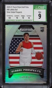 2020 Panini Prizm Draft Picks Silver LaMelo Ball #98 Rookie RC - CSG 9 mit 10er - Bild 1 von 2