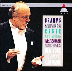 NY Philharmonic Kurt Masur CD German Import - Brahms, Reger, Ives/Schuman - Foto 1 di 3