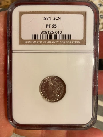1874 3 CENT NICKEL PROOF ONLY      700 EVER MIMTED!!!!!!!!! Cover