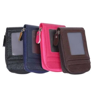 Multifunction Unisex Card Bag Purse Multi-card First Layer Cowhide R - Picture 1 of 10