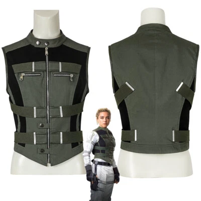 Disfraz de Viuda Negra Yelena Belova Cosplay Chaleco Solo Chaleco Verde Foto 1 de 4