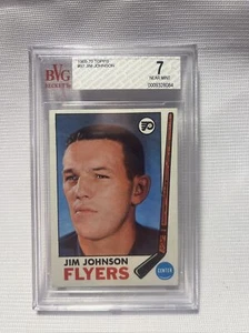 1969-70 TOPPS #97 JIM JOHNSON  Center  Philadelphia Flyers * BGS Graded 7 NRMINT - Picture 1 of 2