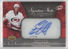 2006-07 Upper Deck Sweet Shot Signature Shots Ice Signings /100 Eric Staal Auto