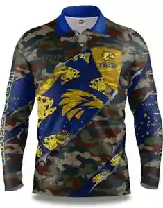 West Coast Eagles AFL Fishing Shirt Sizes S-5XL BNWT - Picture 1 of 3