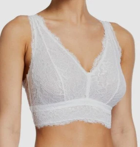 $85 Cosabella Women's White Pert Curvy Stretch Soft Long Bralette Size Small - Picture 1 of 2
