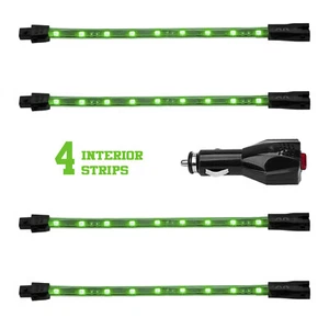 Green - 4x8" Single Color XKGLOW Underglow LED Accent Light Car/Truck Kit - Picture 1 of 8
