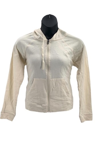 OFF WHITE Studio Park x Amy Stran Low Hi Zip Front Hoodie Cream