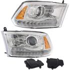 Headlight Set For 2016-2018 Ram 1500 Left and Right Chrome Housing HID 2Pc
