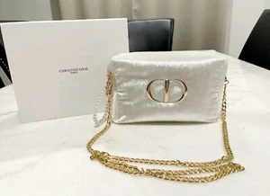New! Dior Beauty Cosmetic bag Makeup Bag white Velvet Bright ✨ - Picture 1 of 2