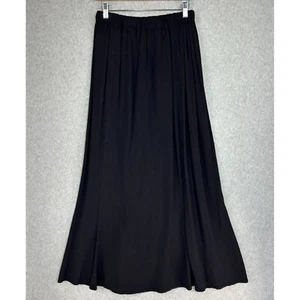 Maxi Falda Larga Negra Lino Vintage Para Mujer Mediana Rayón Cintura Elástica Engelhart - Imagen 1 de 13