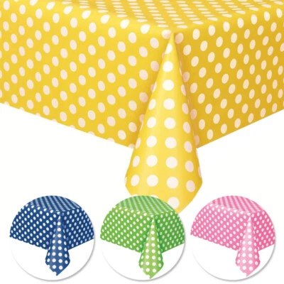 Plastic Rectangle Table Cover Cloth Wipe Clean Party Tablecloth Covers Birthday - Image 1 of 4