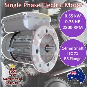 0.55kw 0.75HP Single-Phase 2800rpm Electric Motor REVERSIBLE 240v B5 Flange CSCR - Picture 1 of 1