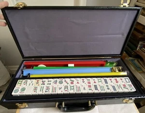 Vintage Mah Jong Game -White Tiles-Trays - Picture 1 of 9