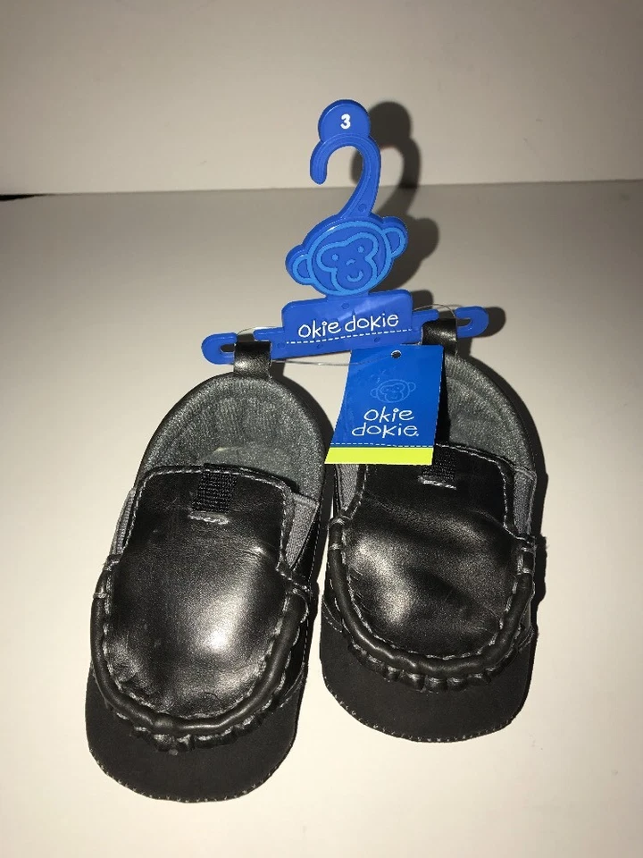 Zapatos sin cordones para cuna NOOKIE DOKIE para bebés niños NEGROS talla 3 (9-12M) NUEVAS etiquetas Foto 1 de 4
