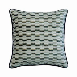 Sofa Cushion Cover Blue 16"x16", Bed Decor Velvet Fabric - Brick Together - Picture 1 of 3