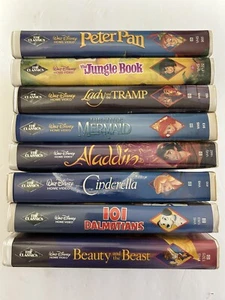 Excellent Condition Disney VHS Tapes Black Diamond Lot Of 8 - Picture 1 of 22