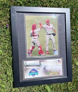 2008 MLB Philadelphia Phillies World Series Framed Photo & Envelope - Picture 1 of 4