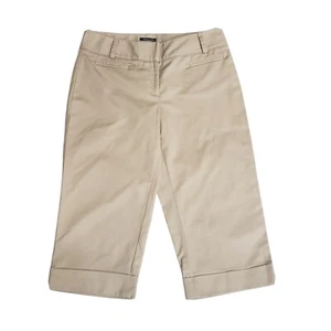 Apt. 9 Maxwell Womens Capri Pants Size 10 Khaki Flat Front Zip Cropped - Picture 1 of 8
