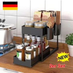 2x Küchenschrank Organizer,2 Etage Unter Waschbecken Regal Spülschrank Organizer - Bild 1 von 17