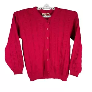 Vintage Hush Puppies Pups Kids Red Cardigan Sweater 10/12-M 100% Acrylic - Picture 1 of 5