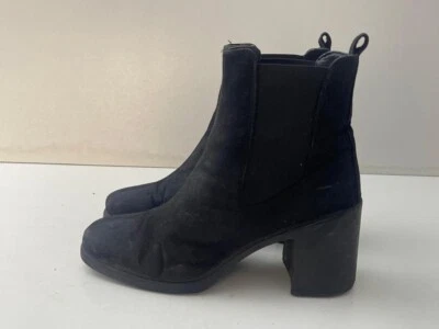 Женские черные эластичные сапоги Topshop из искусственной замши с ластовицами размер UK 7 ЕВРО 40 B192 - Изображение 1 из 4