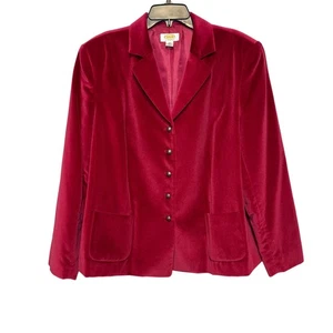 Vintage Talbots roter Samt Blazer mit silbernen Knöpfen. Größe 18W - Bild 1 von 11
