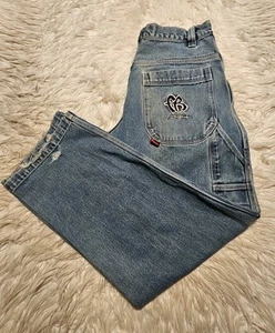 Vintage 90s FUBU Wide Leg Jeans 34" Skater Y2K Hip-Hop Embroidered Logo READ - Bild 1 von 9