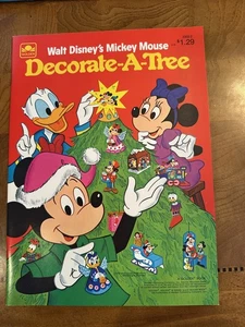 1979 Walt Disney's Mickey Mouse Decorate a Tree Golden Activity Christmas Craft - Picture 1 of 3
